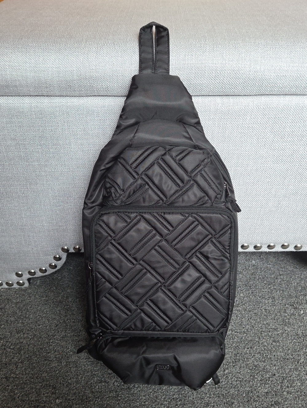 lug Quilted Black Sling Backpack